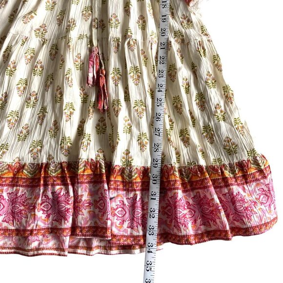 Angie Women's Border Print Dress Size S Boho Western Fairycore Floral - Picture 12 of 12